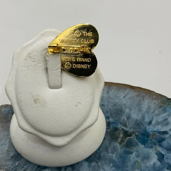 Vtg.Disney The VarietyClub GoldHeart Arm&Wand Magic Star Logo Collectible Brooch - Picture 5 of 7